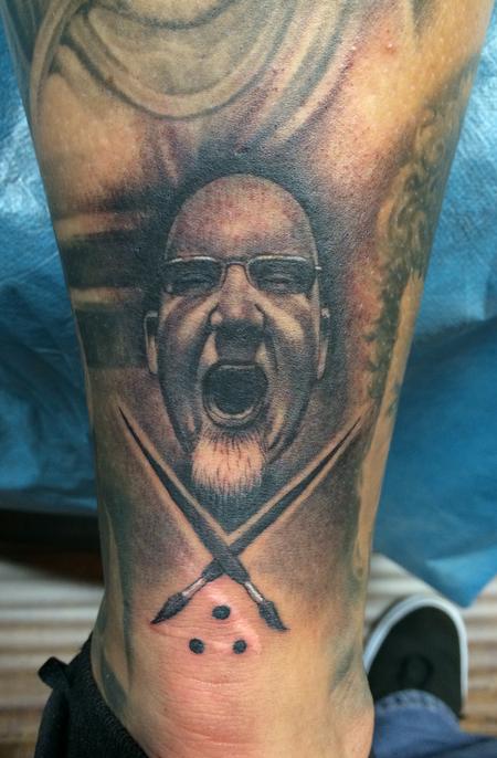 Tattoos - Bob Tyrrell Sullen Badge on leg - 88772